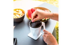 Taza De Café Magnética Silwy Con Tapa Incl. Almohadilla Metálica De Nano Gel -Cocina Suministros Tienda 435243 3100839