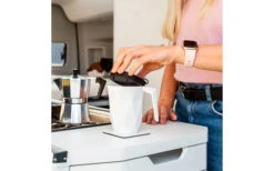 Taza De Café Magnética Silwy Con Tapa Incl. Almohadilla Metálica De Nano Gel -Cocina Suministros Tienda 435270 3100851