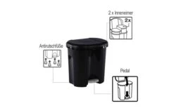 Rotho Waste Bin Duo 2 X 10 Litros Negro
