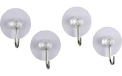 Wenko Static-Loc Gancho De Pared De Níquel Óptica De Acero Inoxidable Juego De 4 -Cocina Suministros Tienda 515927 3539176