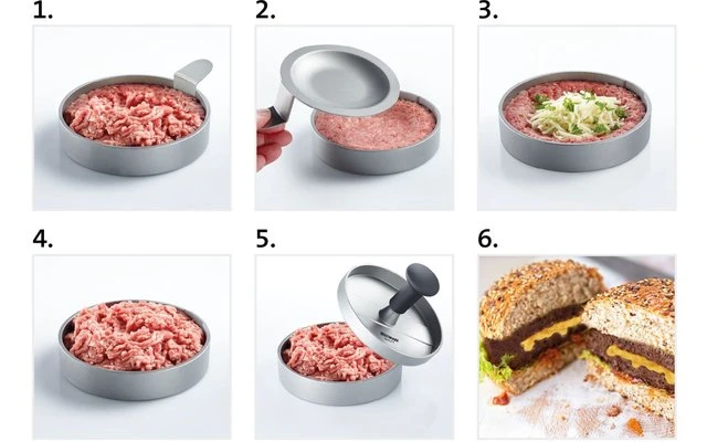 Westmark Hamburgermaker Con Lifter Uno Plus Plata 4 Westmark Hamburgermaker Con Lifter Uno Plus Plata - Imagen 2