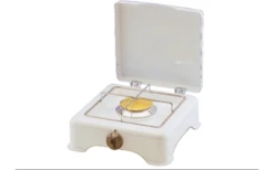 Cocina De Gas GOK 2 Llamas 50 Mbar 3,5 KW Conexión Blanca RST8 Parrilla De Acero Inoxidable Cromada