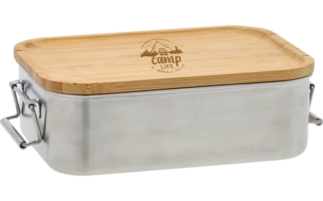 Tarro De Acero Inoxidable Berger Con Tapa De Bambú Y Colgador 800 Ml 4 Tarro De Acero Inoxidable Berger Con Tapa De Bambú Y Colgador 800 Ml - Imagen 2